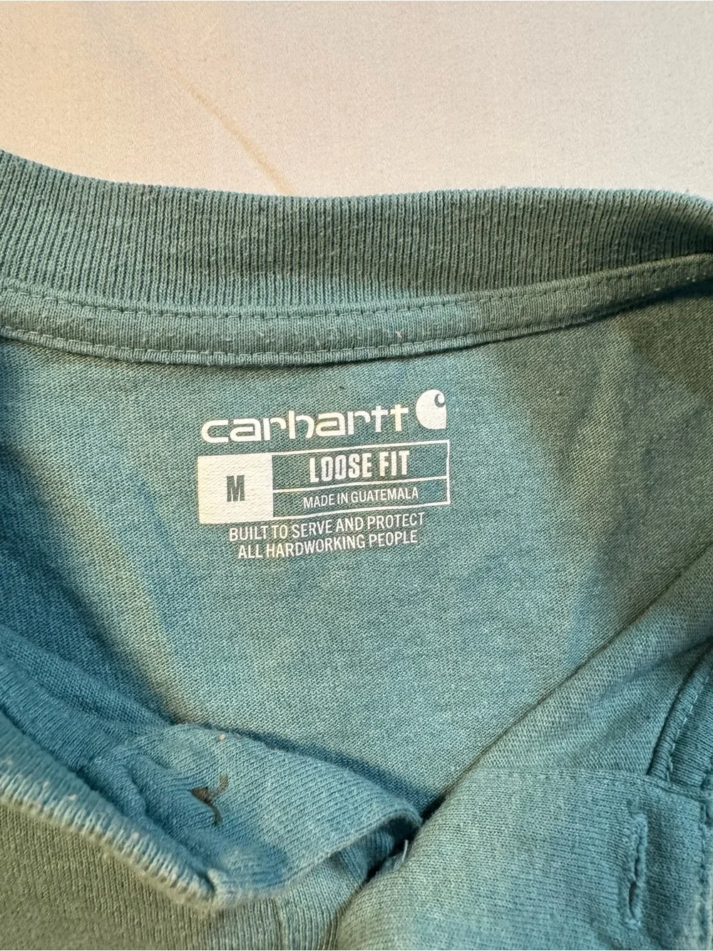 Carhartt Short-Sleeve Loose Fit Henley Pocket Tee in Seafoam Green